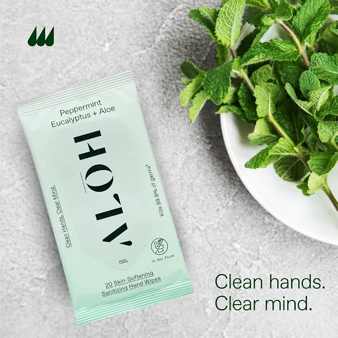 ALŌH Peppermint Eucalyptus Sanitizing Hand Wipes - Image 5