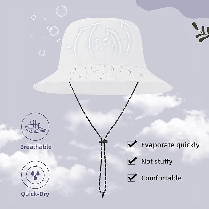 Durio Waterproof Bucket Hats for Woman UPF 50+ Sun Hat UV Protection Packable - Image 5