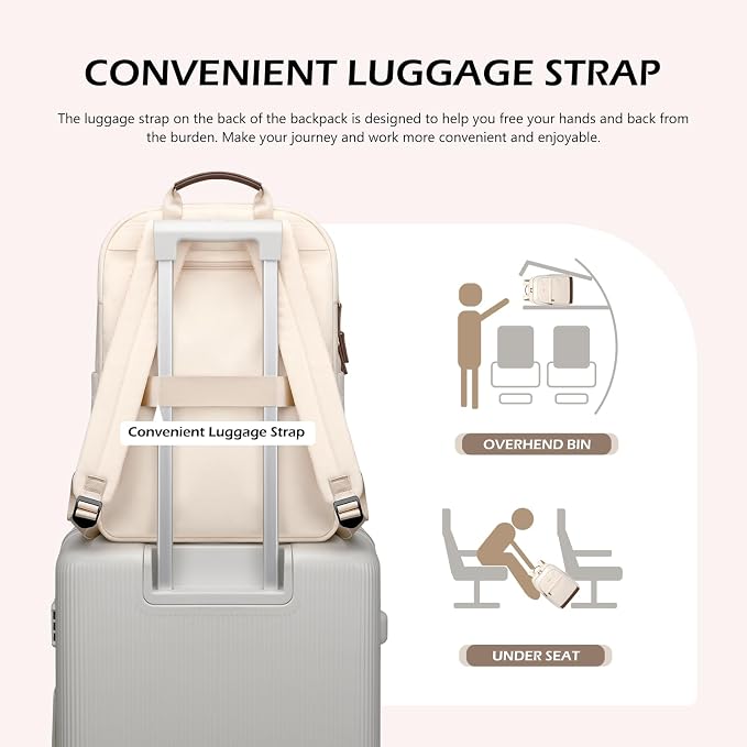 Laptop Backpack for Women Travel Carry On Bag Weekender Business Multilayer - Image 7