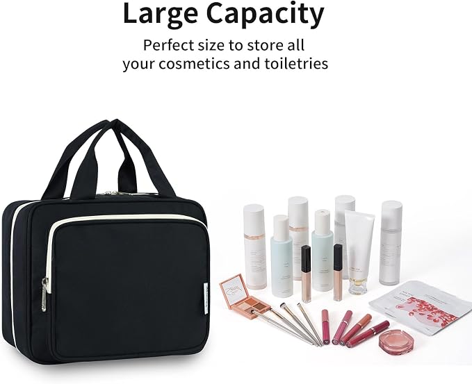 Narwey Hanging Toiletry Bag for Women Travel Makeup Bag Organizer Toiletries - Image 6