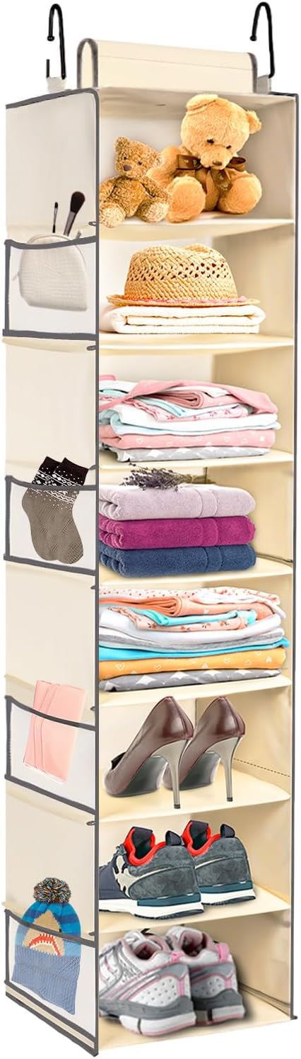 Large-Sized Hanging Shoe Organizer 8-Shelf, Hanging Closet Organizer by ROOMTALK