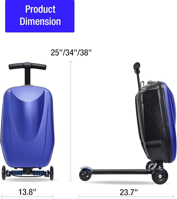 20" Kids Scooter Suitcase Ride-On Carry-On - Image 7