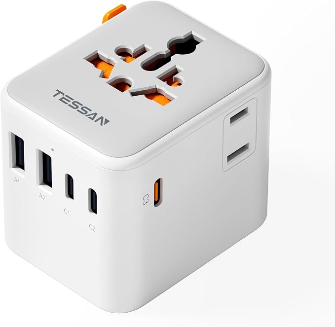 TESSAN Universal Travel Adapter 65W GaN, International Power Adapter by TESSAN