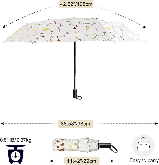 Cuby UV Sun Umbrella Compact Folding Umbrella lightweight Portable Manual - Image 7