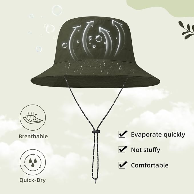 Durio Waterproof Bucket Hats for Woman UPF 50+ Sun Hat UV Protection Packable - Image 5