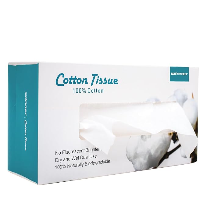 Winner Cotton Face Towels, 100% USDA Biobased Facial Towelettes, Disposable by WinnerMedical