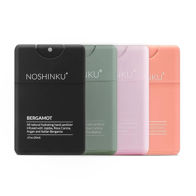 Noshinku - Refillable Hand Sanitizer Discovery 4-Pack, Travel Size Spray by Noshinku