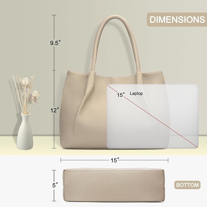 KKXIU Tote Bag for Women Vegan Leather Shoulder Purse Large Capacity Travel Bag - Image 7