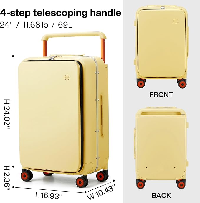 mixi Checked Luggage Wide Handle Luxury Design Rolling Travel Suitcase PC - Image 6