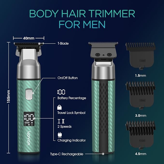 VOYOR Body Hair Trimmer for Men, Electric Razor, Versatile Groin & Body Trimmer - Image 6