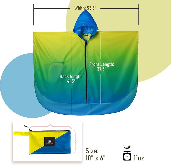 SaphiRose Rain Poncho Jacket Coat Hooded - Image 7