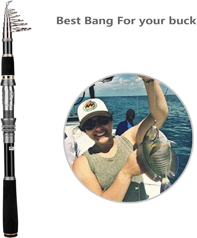 PLUSINNO Fishing Rod, Telescopic Fishing Rod and Reel Combo, Collapsible Travel - Image 6