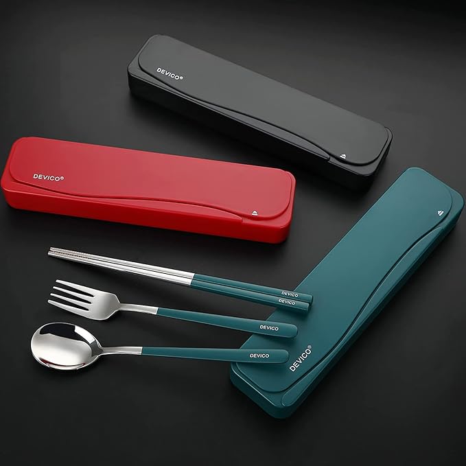 DEVICO Travel Utensils, 18/8 Stainless Steel Portable Reusable Camping - Image 5