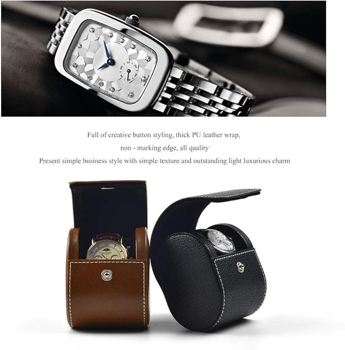 Oirlv Luxury Leather Watch Storage Box Travel Single Watch Case Watch Gift Box - Image 3