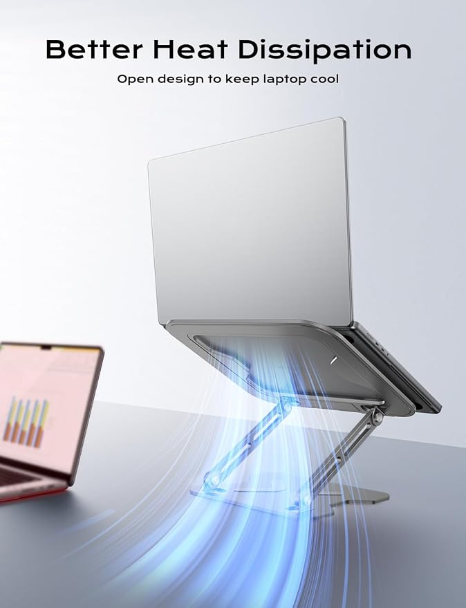 Foldable Laptop Stand for Desk, Adjustable Height Ergonomic Computer Stand - Image 6