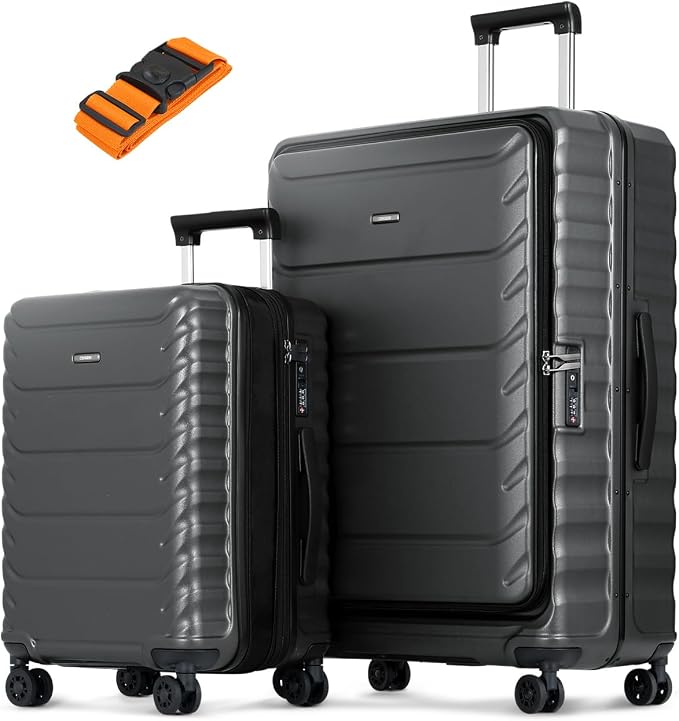 Luggage Sets 2 Pieces, 20/28 Inch PC Hardshell Suitcase by CENSIEN