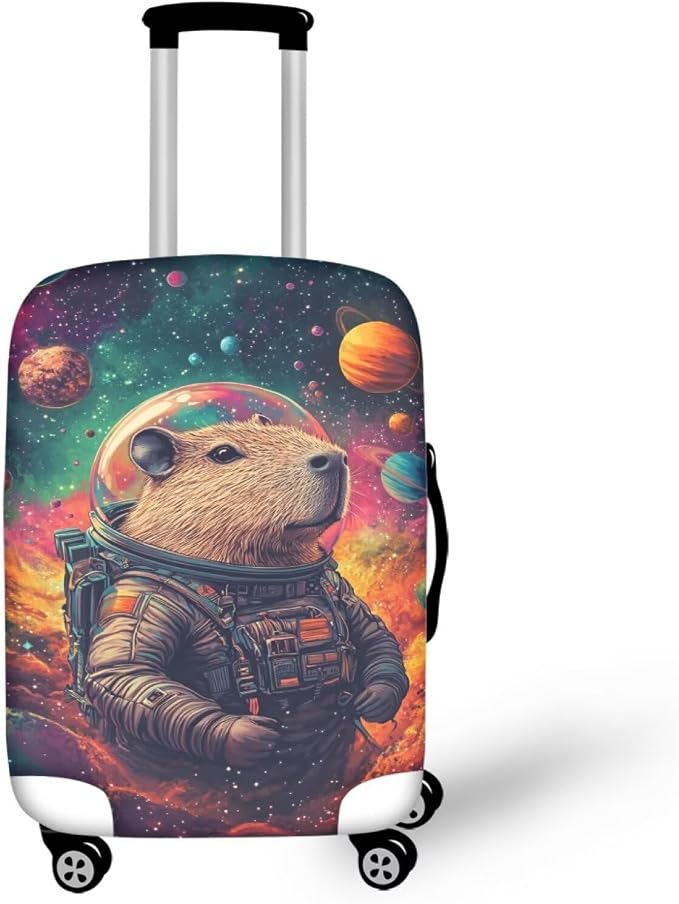 Cute Capybara Suitcase Cover Fit 30-32 Inch Anti-Scratch Washable Spandex by Dremagia