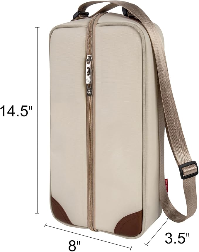 ALLCAMP Wine Tote Bag with Cooler Compartment，Picnic Set Carrying Two Sets of - Image 2