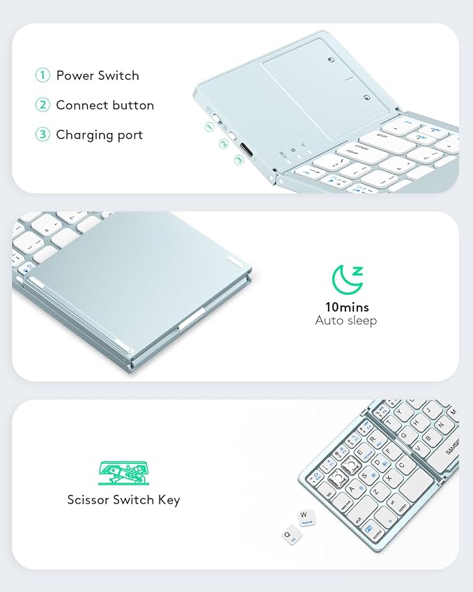 Samsers Multi-Device Foldable Bluetooth Keyboard - Image 6