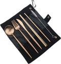 Gugrida Luxury Rose Gold Matte Portable 18/10 Stainless Steel Travel Flatware by Unknown