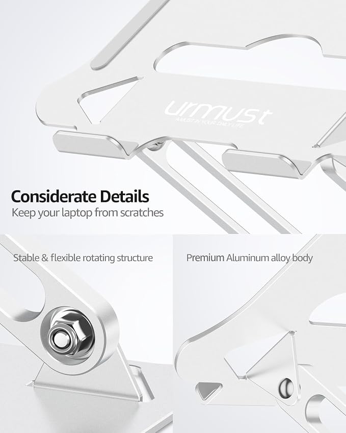 Urmust Laptop Notebook Stand Holder Adjustable Ultrabook Stand Riser Portable - Image 8