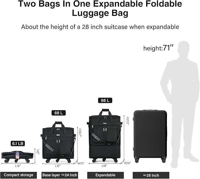 MILADA Expandable Luggage Bags for Travel Foldable Suitcase - Image 2