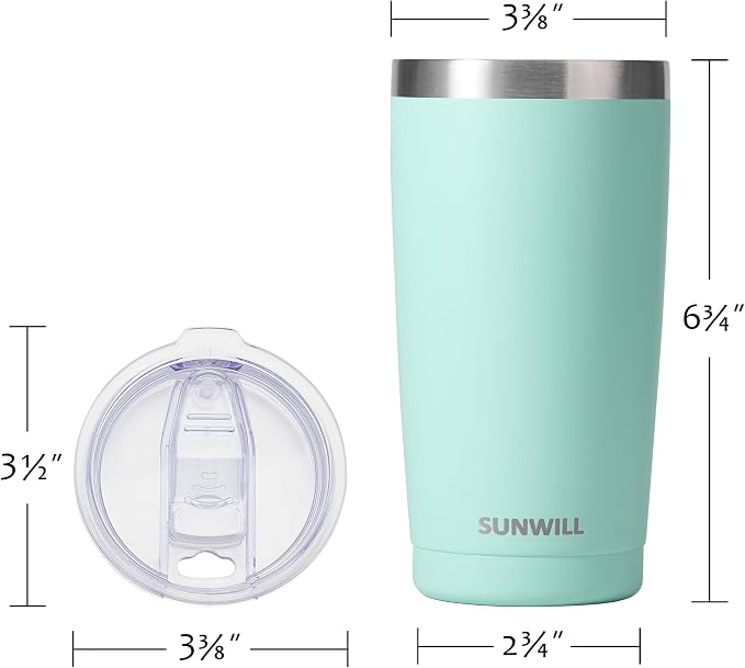 SUNWILL Travel Coffee Mug with Lid, 20 oz Tumbler Set of 2, Insulated Stainless - Image 3