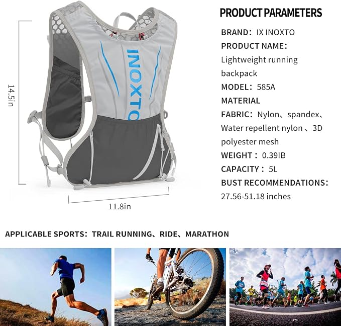 Running Hydration Vest for Men Women Water Backpack for Running 3L Running - Image 2