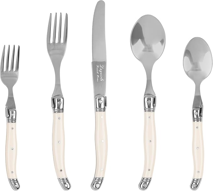 French Home Laguiole 20 Piece Flatware Set – 18/10 Stainless Steel Flatware Set by FrenchHomeLaguiole