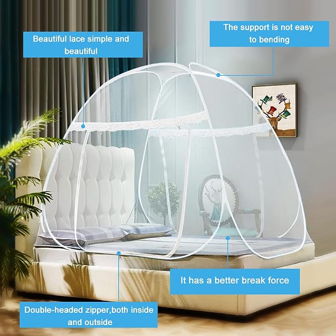 AMMER Pop Up Mosquito Net Tent for Beds, Portable Foldable Mosquito Netting - Image 8