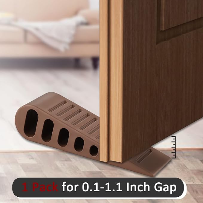 JQK Rubber Door Stopper Wedge, Bronze 2 Pack Soft TPR Premium Door Stops - Image 8