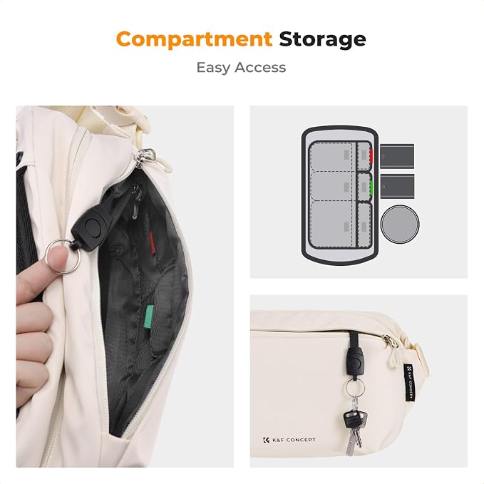 K&F Concept 2 in 1 Sling Bag Everyday Shoulder Bag & Multifunction Photography - Image 4