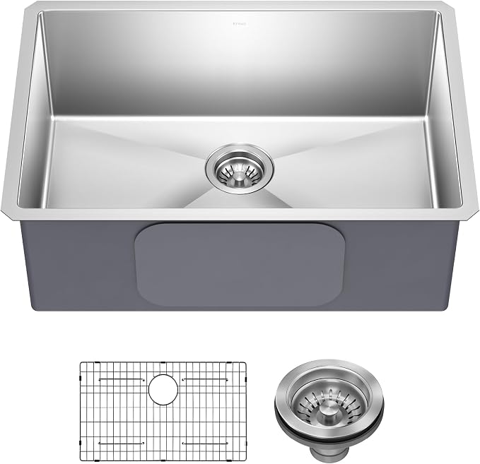 KRAUS Standart PRO 28-inch 16 Gauge Undermount Single Bowl Stainless Steel by KRAUS