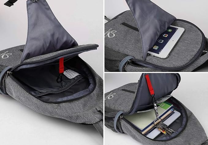 WATERFLY Crossbody Sling Backpack Sling Bag Travel Hiking Chest Bag Daypack - Image 3