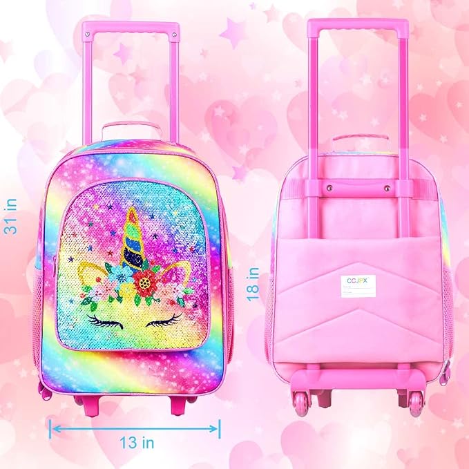 Kids Luggage for Boys Girls, Toddler Rolling Travel Carry on Suitcase - Image 3