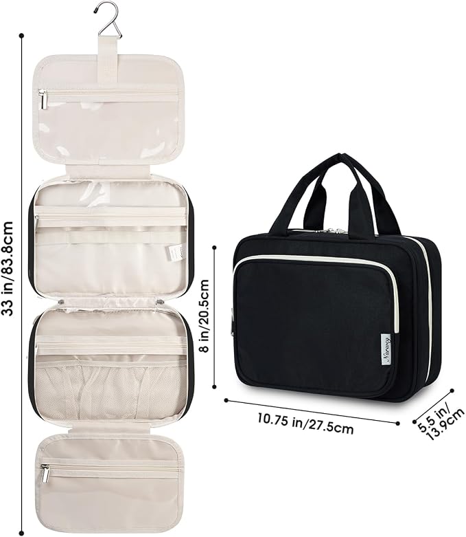 Narwey Hanging Toiletry Bag for Women Travel Makeup Bag Organizer Toiletries - Image 8