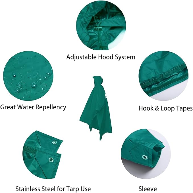 longsinger Rain Poncho for Adult, Waterproof Rain Poncho - Image 4