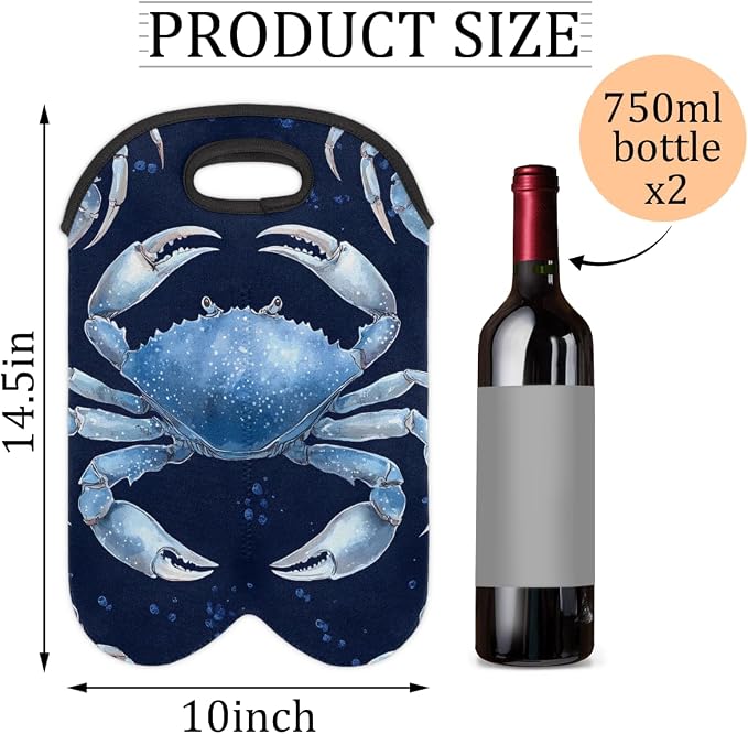 Neoprene Wine Tote, Bottle Carrier Gag Insulating Neoprene Thicker, Insulated - Image 2