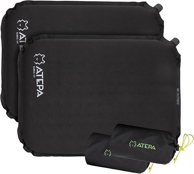ATEPA Inflatable Stadium Seat Cushion, Self-Inflating Memory Foam Stadium Seats by ATEPA