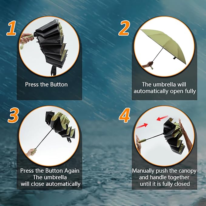 Large Double-Ribs Umbrella Automatic Folding Umbrella - Image 8