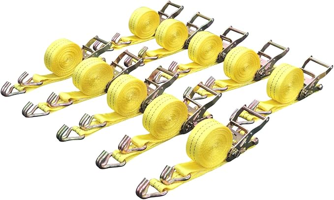 10 Pack 1.5" x15' Ratchet Strap 4400LB by Cargo+Control