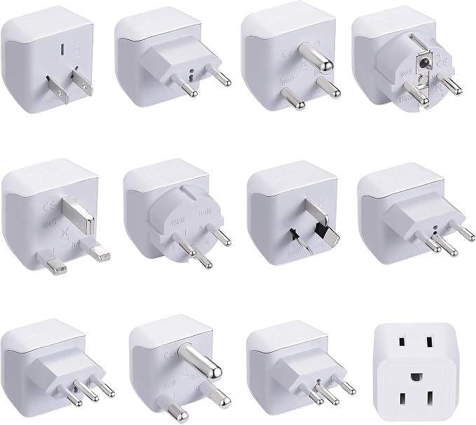 Ceptics World Travel Adapter Set - 2 in 1 USA to Europe by Ceptics