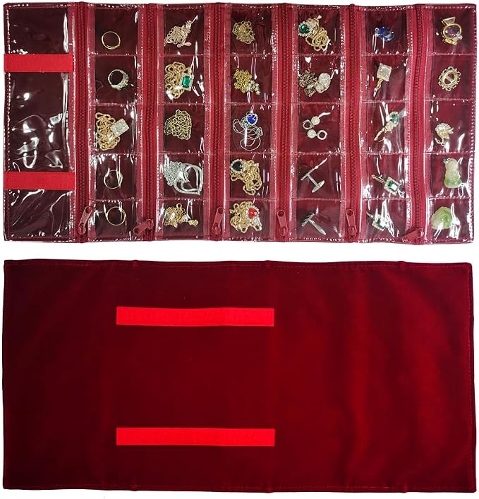 Travel Jewelry Roll Bag Portable Organizer Pouch by SCIKHEFT