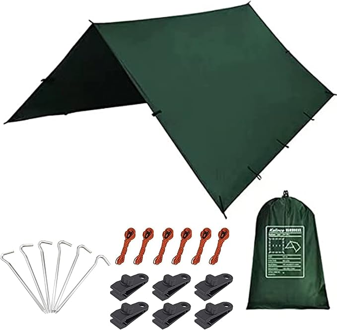 KALINCO Waterproof Camping Tarp, 10X12FT Hammock Rain Fly Tent Tarp, by KALINCO