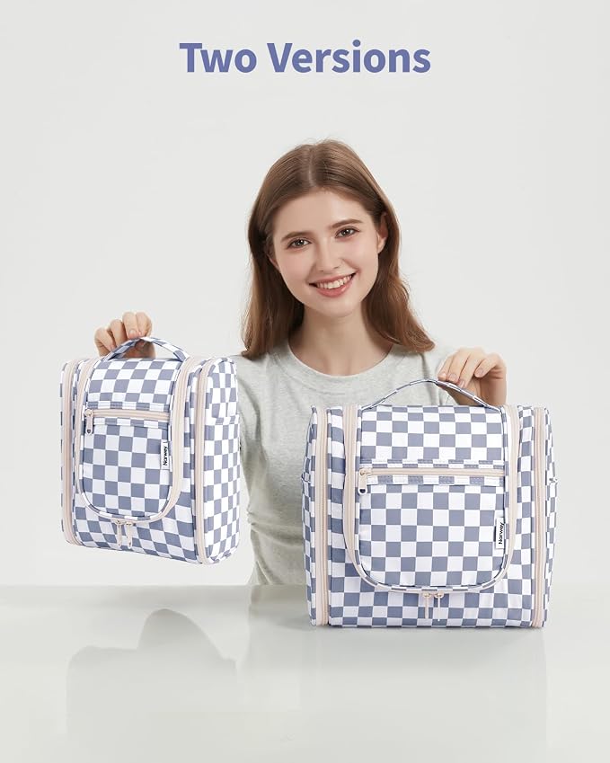 Narwey Small Checkered Hanging Travel Toiletry Bag - Image 9