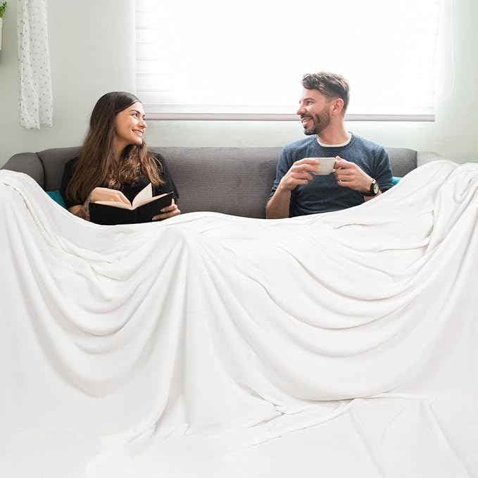 PHF Oversized King Fleece Blanket 120"x120", No Shed No Pilling Big Soft Blanket - Image 4