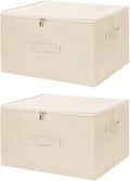 ANMINY 2PCS Storage Bins with Zipper Lids 36 Qt Lidded Fabric Storage Boxes by ANMINY