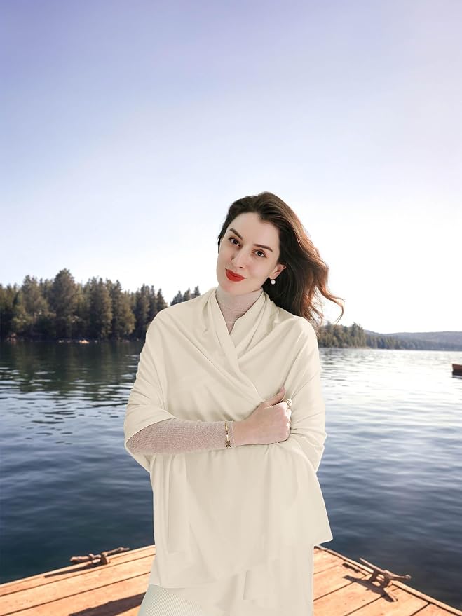 VENVSBEE Shawl Wraps for Women, Travel Scarf Soft Blanket Wrap Pashmina Travel - Image 3