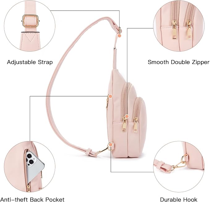 Telena Small Sling Bag for Women Leather Crossbody Fanny Packs Chest Bag for - Image 5