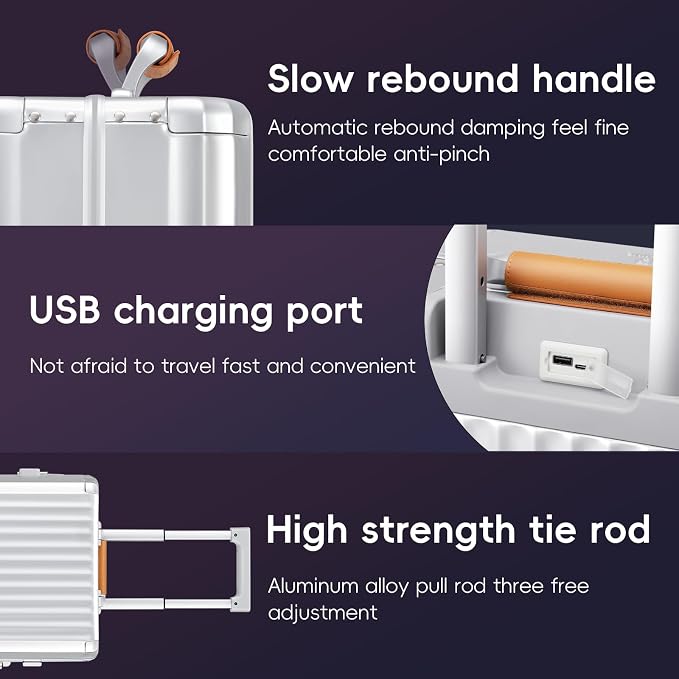 ROAMING 20 Inch Carry-On Luggage Durable All Aluminum Hardshell Suitcase - Image 5